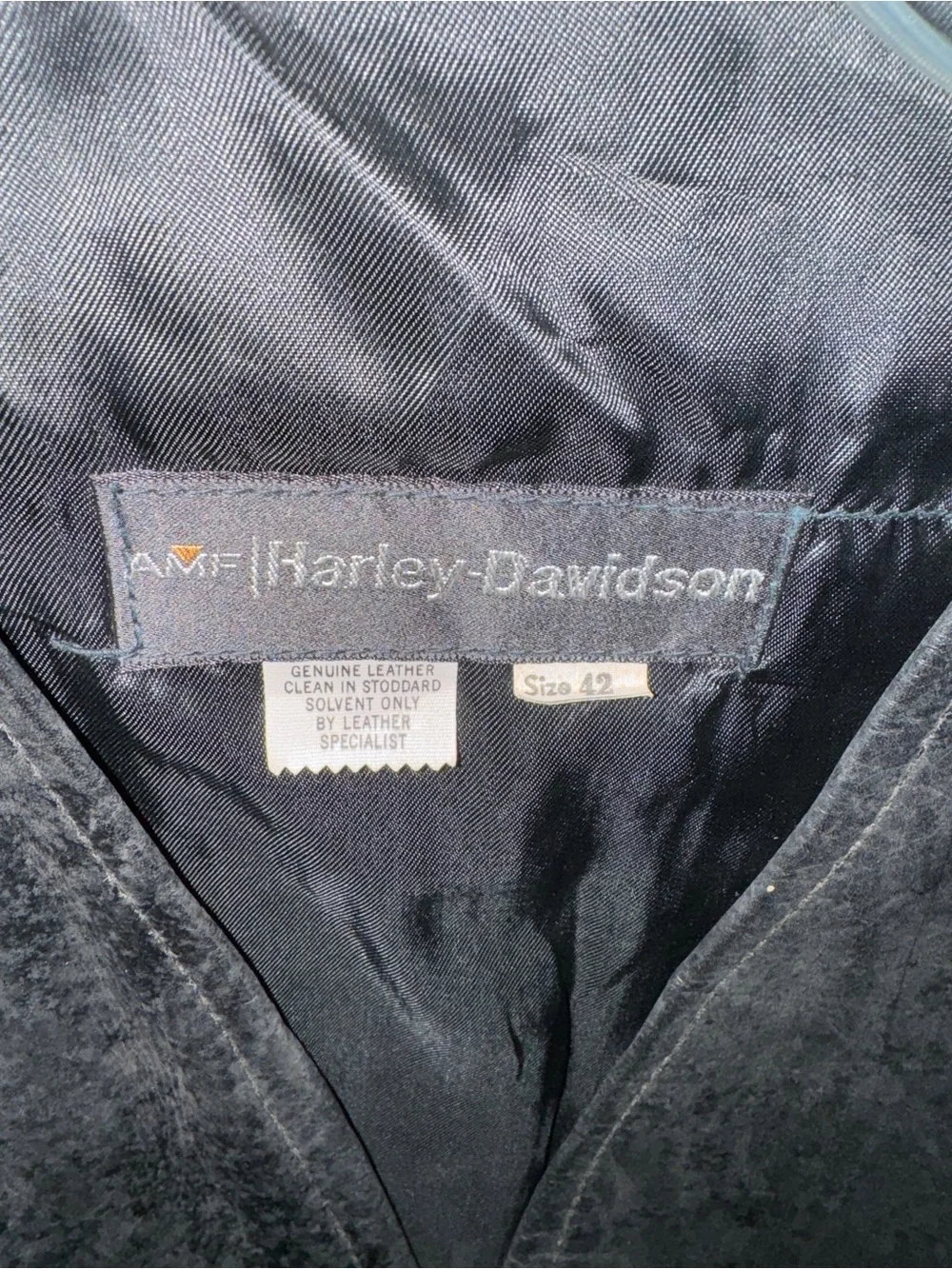 Harley-Davidson Black Leather Zip Vest